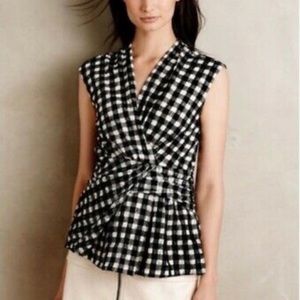 Anthropologie Deletta Delphine peplum gingham top